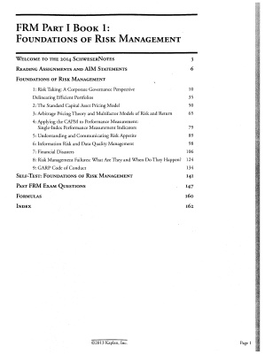 FRM Part I Book 1: Foundations of risk management (2014 SchweserNotes)
