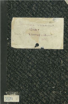 Перепись населения 1926 года. Вып. V. Список населенных мест Вятской губернии. Халтуринский уезд