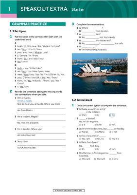 SpeakOut Starter Grammar practice Extra