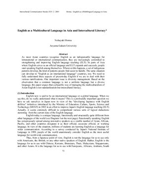 English as a Multicultural Language in Asia and Intercultural Literacy