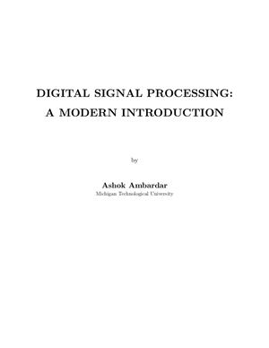 Digital Signal Processing - A Modern Introduction