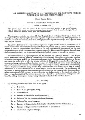 On ballistics solution of H/L pressure gun for composite charges taking most general form function