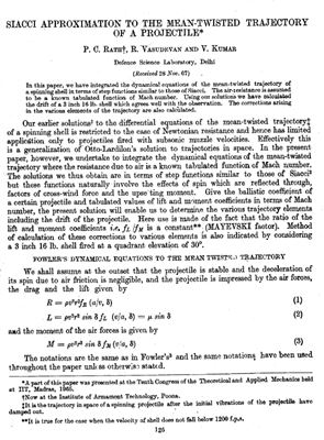 Siacci approximation to the mean-twisted trajectory of a projectile