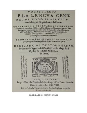 Vocabulario de la lengua general de todo el Perú llamada lengua qquichua o del Inca