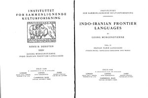 Indo-Iranian Frontier Languages 2: Sanglechi-Ishkashimi