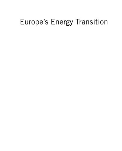 Europe’s energy transition : findings informing the european commission