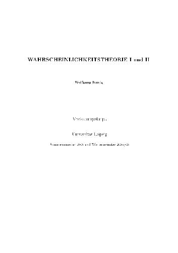Wahrscheinlichkeitstheorie I und II 001