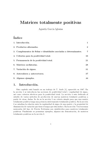 Matrices totalmente positivas [lecture notes]