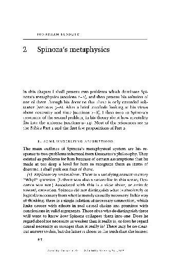The Cambridge Companion to Spinoza 2 Bennett Spinoza's metaphysics