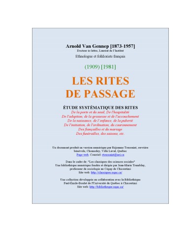 Les rites de passage