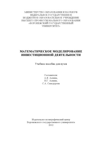 Математическое моделирование инвестиционной деятельности (90,00 руб.)