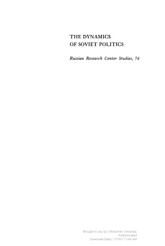 The Dynamics of Soviet Politics