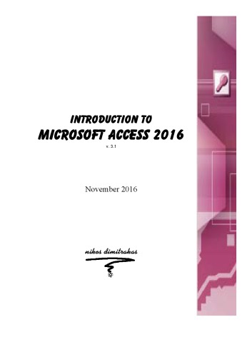 Introduction to MS Access 2016 v3.1