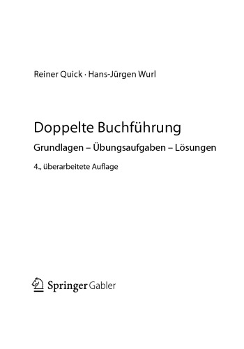 Doppelte Buchführung. Grundlagen – Übungsaufgaben – Lösungen
