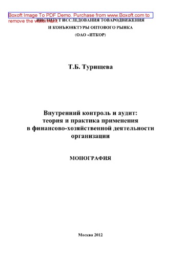 Внутренний контроль и аудит. Теория и практика применения в финансово-хозяйственной деятельности организации. Монография