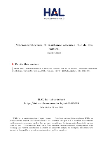 Macroarchitecture et résistance osseuse : rôle de l’os cortical