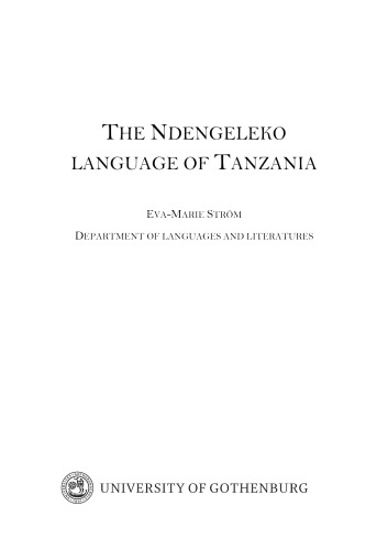 The Ndengeleko language of Tanzania