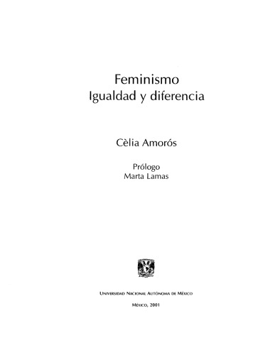 Feminismo, Igualdad y diferencia.