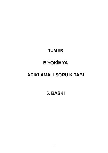 Tümer Biyokimya Soru Kitabı