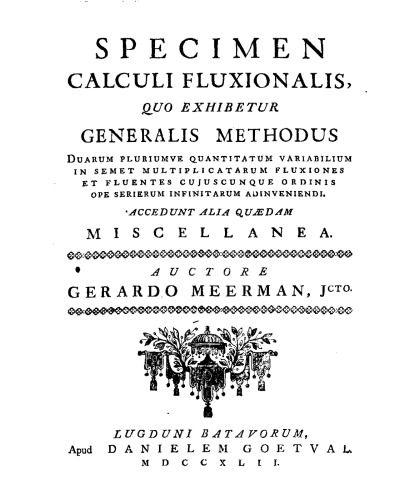 Specimen calculi fluxionalis
