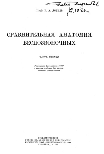 Сравнительная анатомия беспозвоночных. Ч. 2