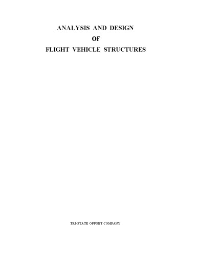 Analysis and design of flight vehicle structures