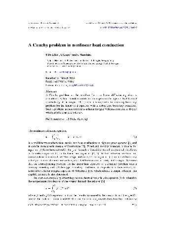 A Cauchy problem in nonlinear heat conduction