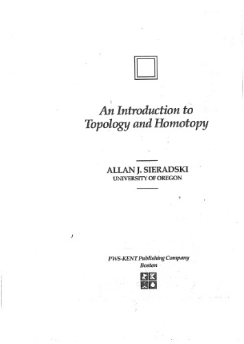 An Introduction to Topology and Homotopy
