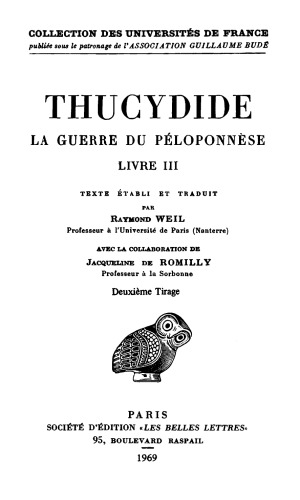 Thucydide: La Guerre du Péloponnèse. Tome II, 2e partie: Livre III