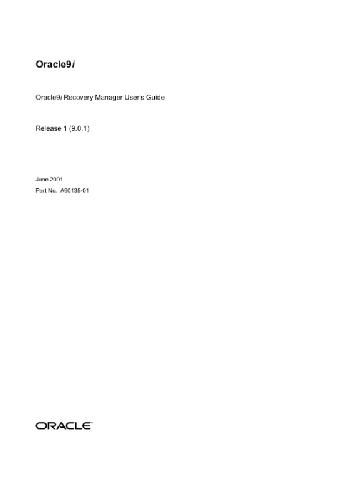 Oracle9i Recovery Manager User's Guide (Part No A90135-01) (Release 9 0 1) (2001)