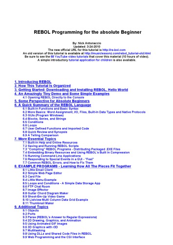 REBOL Programming for the absolute Beginner