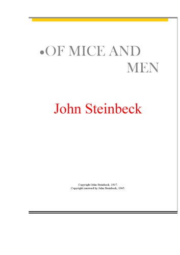 Of Mice and Men