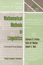 Mathematical methods in linguistics
