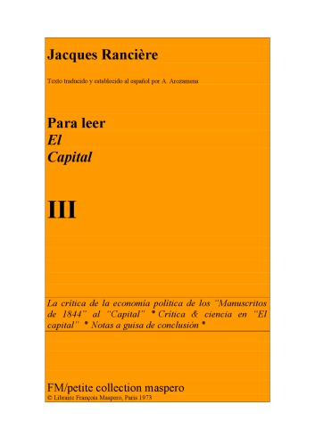 Para leer El Capital III
