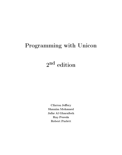 Programming with Unicon [2nd ed.]