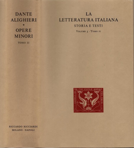 La letteratura italiana. Storia e testi. Opere minori
