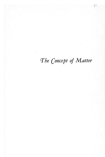 The Concept of Matter in Modern Philosophy