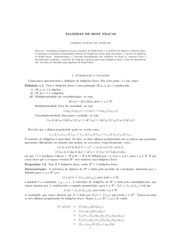 Álgebras de Hopf fracas