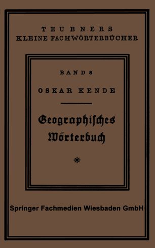 Geographisches Wörterbuch: Allgemeine Erdkunde