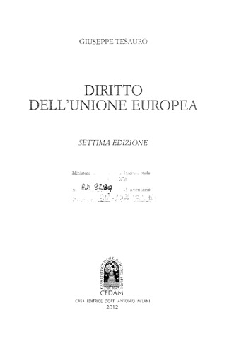 Diritto dell’Unione Europea