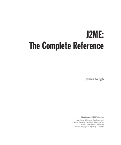 J2ME: the complete reference