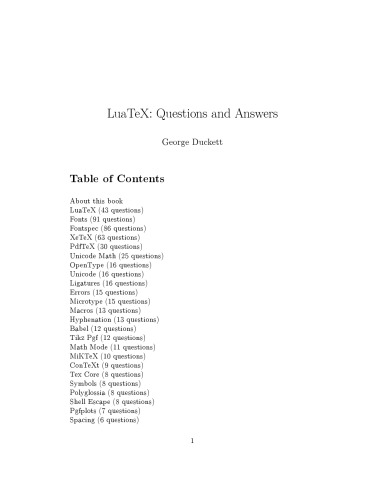 LuaTeX Questions and Answers