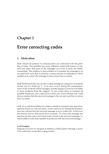 Notes on coding theory
