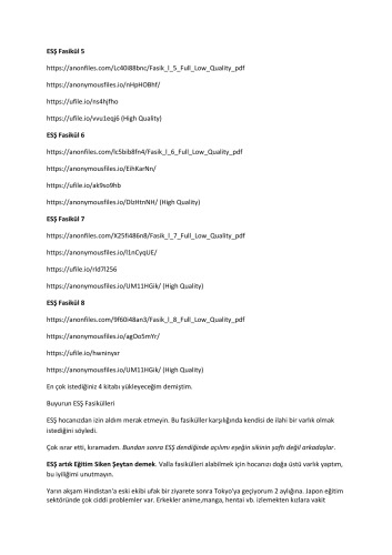 ESŞ Fasikülleri Linkleri