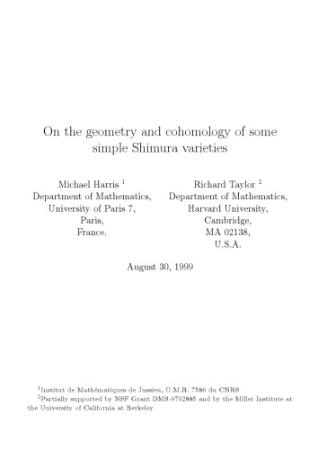 On the geometry and cohomology of some simple Shimura varieties
