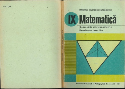 Matematică. Geometrie și trigonometrie. Manual pentru clasa a IX-a