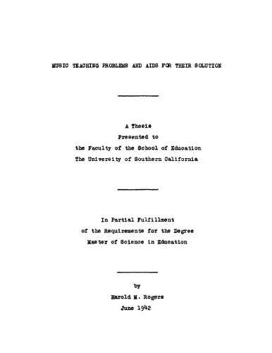 Music teaching problems and aids for their solution