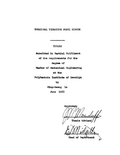 Torsional Vibration Model System