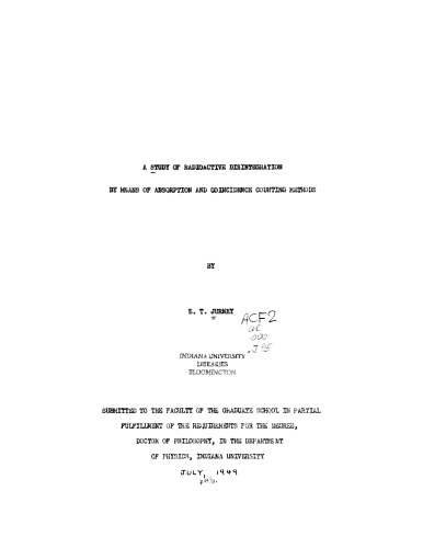 A study of radioactive disintegration by means of absorption and coincidence counting methods