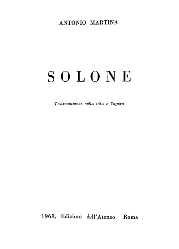 Solon: testimonia veterum